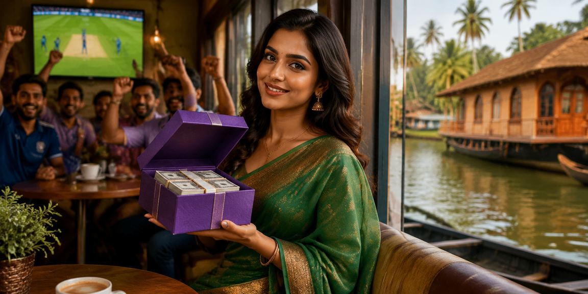 Indian woman using mobile device for secure login on betting app